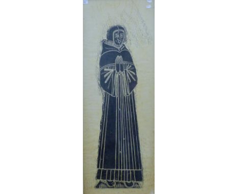 A pair of vintage framed brass rubbings. 52 x 120 cm overall.