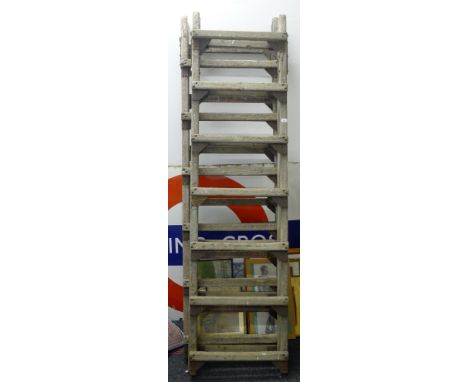 Two vintage decorator's tall trestles. 230 cm long.