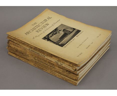 Thirteen editions of The Architectural Review magazine, ranging from 1934-1944.