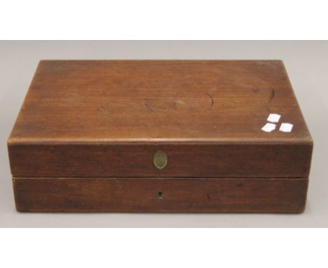 A late 18th century mahogany-cased James Watt portable copying machine with its original marked Wedgwood basalt ink pot (roll