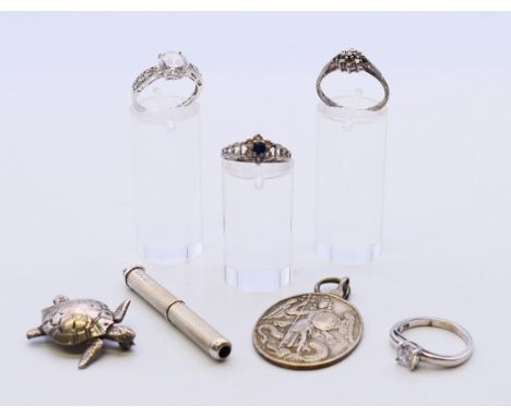 A small quantity of silver jewellery.