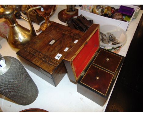 A Tea caddy and a writing slope a.f