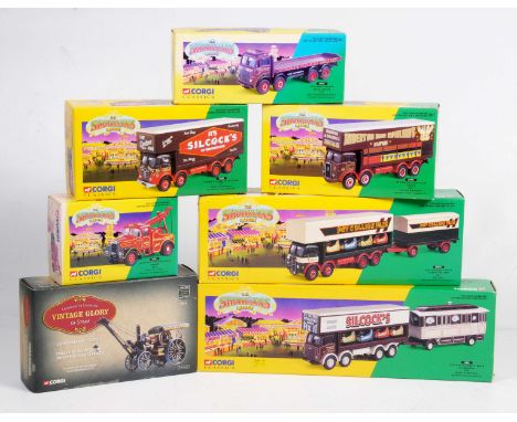 Seven boxed Corgi Classics Six from The Showman's range and one from The Vintage Glory of Steam range.