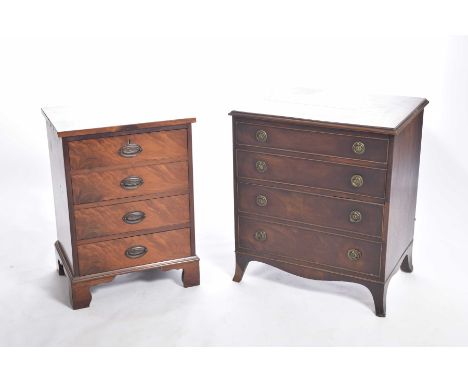 A 19th Century mahogany chest of small proportionsRectangular top above four drawers each applied with oval back plates and s