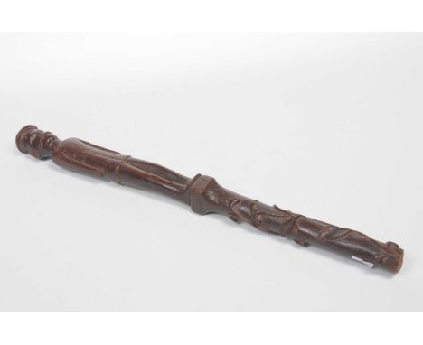 An unusual military presentation staff, late 19th/early 20th Century In the form of a soldier at attention, with inscription 