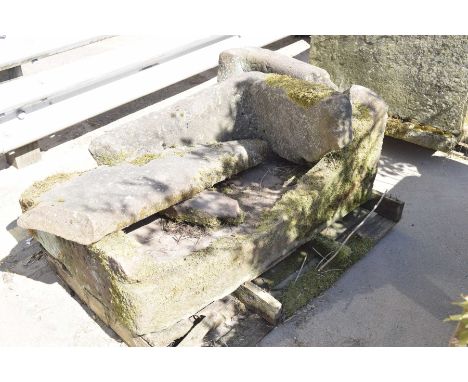 A substantial rectangular sandstone trough (af) 117cm wide.