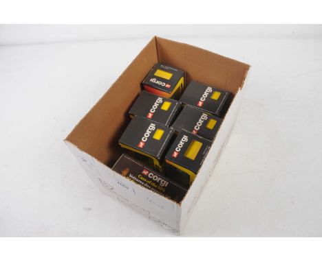 Seven boxed Corgi diecast vehiclesComprising 819 1941 Jaguar XK120, Courvoisier lorry, Dewar's Fine Scotch Whisky lorry, Step