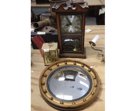 A 19th Century style circular gilt convex wall mirrorThe convex mirrored plate within an ebonised and beaded frame also a rep