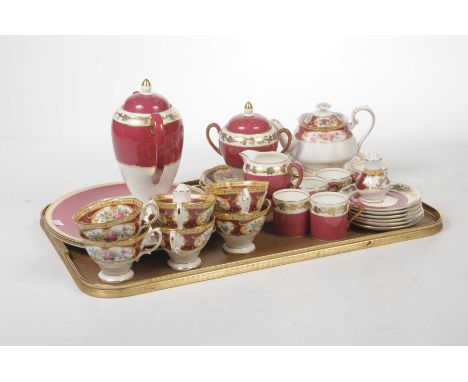 A Royal Albert 'Lady Hamilton' tea serviceTo include a teapot, six tea cups, two saucers, six small plates and two pepperette