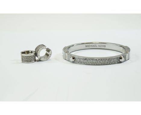 Michael Kors Stone Set Bangle with Matching Earrings.