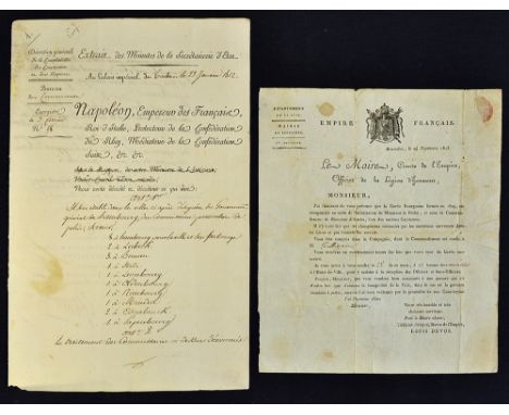 Emperor Napoleon Reorganisation of the Guard in Brussels 1813 Printed letter with Imperial Arms of top stating this change in