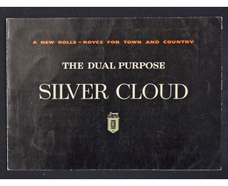 Automotive - Rolls Royce 'The Dual Purpose Silver Cloud' 1958 Catalogue an attractive 4 page sales catalogue with 2 fine mult