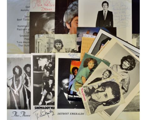 Entertainment Autograph Selection a varied collection of autographs many dedicated to 'Denny', includes Roy Orbison, The Thre