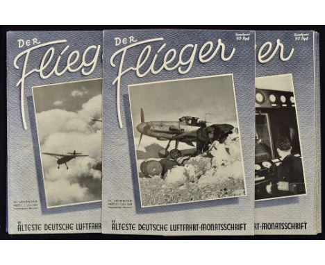 WWII German Magazines 'The Pilot'  dated 1944 12 issues in 9x magazines entitled 'Der Flieger', last issues of the magazine, 