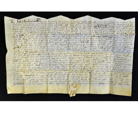 Knightstone Manor 1579 Indenture near Ottery, Devon. 28th August, an interesting Indenture between Sherman, Richard Downe and