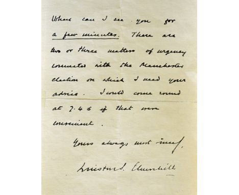 Sir Winston Churchill (1874-1965) Historic Letter to Prime Minister Herbet Asquith accepting the post as President of the Boa