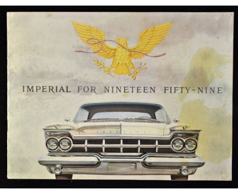 Automotive - Imperial for Nineteen Fifty-Nine Catalogue a very fine 12 page sales catalogue with impressive multi-coloured il