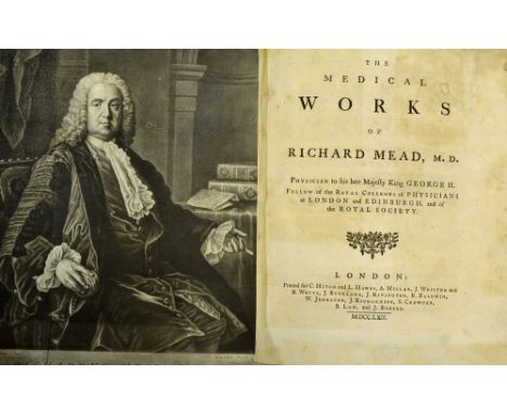 1762 The Medical Works of Richard Mead Book Physician to his late Majesty King George II Fellow of the Royal College of Physi