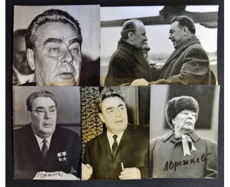 Autograph Selection Leonid Brezhnev Press Photographs First Secretary of Russian Communist Party a selection of signed photog