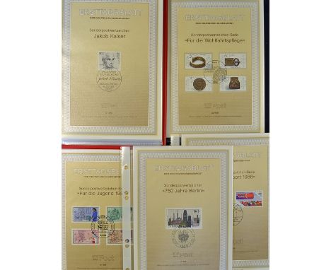 Complete Collection of West Germany and Berlin First Day Covers - in 8 albums, over 600 in total, 1980s content, contained wi