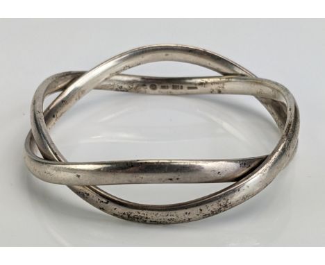 A Georg Jensen Danish Silver Bangle, model 237B, 65mm diam., 20.4cm circumference, c. 70.63g 