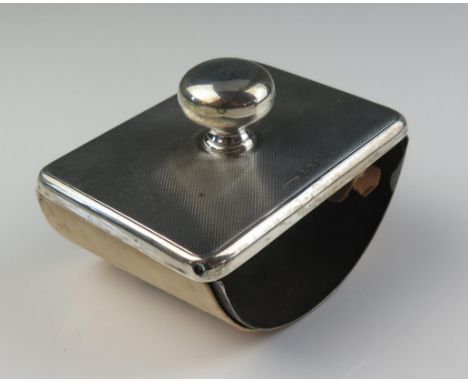 An Edward VIII silver blotter, maker S Blanckensee &amp; Son Ltd, Birmingham, 1936, with engine turned decoration, with knopp