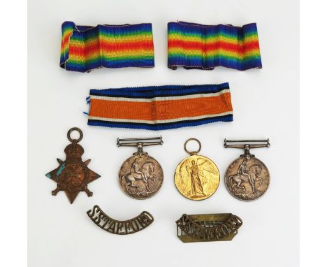 A World War One pair to 2822 PTE. A. MARR. S. STAFF. R. includes War and Victory Medal, together with a Mons Star and War Med