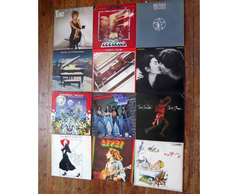 A collection of assorted LP's, artists include bob Marley, Bob Dylan, Tina Turner, Led Zeppelin, Thin Lizzy, Tom Waits, Judas