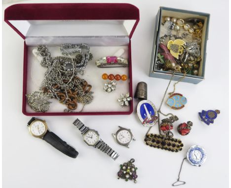 A Selection of Silver and other Jewellery including an Austro-Hungarian Pendant, silver and enamel Royal Army Ordnance Corps 