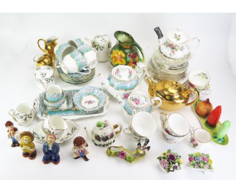 A quantity of assorted ceramic wares, including part tea services, Wade Tetley Tea Folk, Carlton  ware condiment set, etc. 