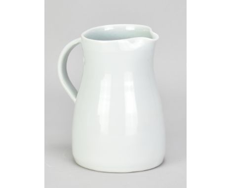 EDMUND DE WAAL (born 1964); a porcelain water jug covered in celadon glaze, impressed mark (glaze filled), height 16cm. (D)Ad