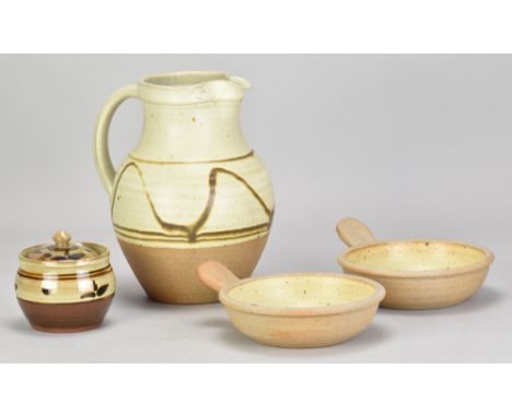 SIDNEY TUSTIN (1914-2005) for Winchcombe Pottery; a slipware preserve jar, impressed ST and pottery marks, height 9cm, and a 