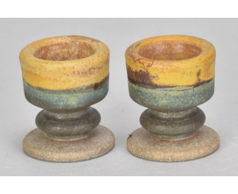 ROBIN WELCH (1936-2019); a pair of stoneware egg cups, impressed marks, height 6.5cm (2). (D)Additional InformationAppears go