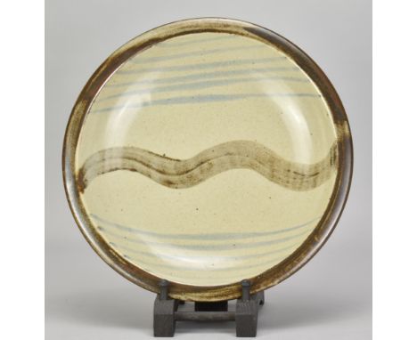 Leach Pottery;&nbsp;a large stoneware wave plate, impressed pottery mark, diameter 29.5cm.Additional InformationAppears good 