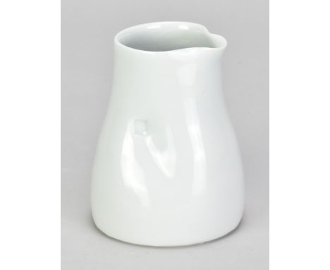 EDMUND DE WAAL (born 1964); a porcelain milk jug covered in celadon glaze, impressed mark (glaze filled), height 9cm. (D)Addi