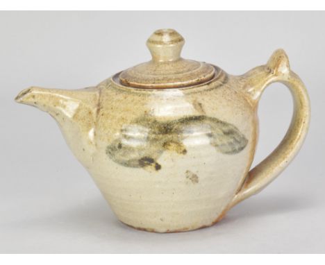 SVEND BAYER (born 1946); a stoneware teapot decorated with fish, height 13.5cm. (D)Additional InformationChips to base where 