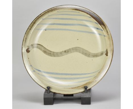 Leach Pottery; a large stoneware wave plate, impressed pottery mark, diameter 30cm.Additional InformationAppears good with no