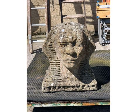 Architectural/salvage - A reconstituted stone bust/statue of The Great Sphinx of Giza