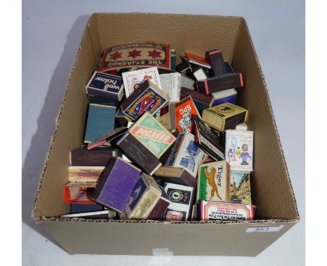 A collection of various vintage matchboxes