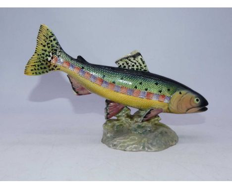 A Beswick figure of a golden trout, model No.1246, designed by Arthur Greddington, h.15cmGenerally good condition, but with s