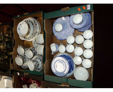 Two boxes of mixed effects, to include a Royal Doulton Burgundy pattern porcelain part tea and dinner service; together with 