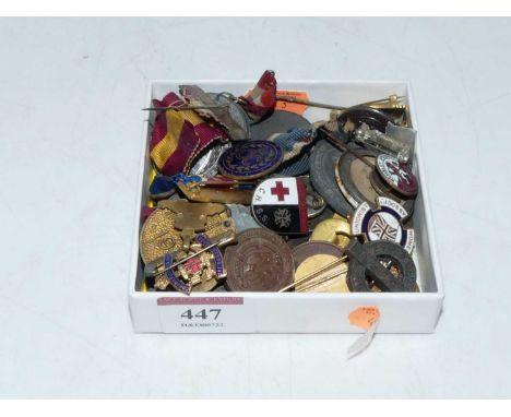 A collection of vintage badges and medallions to include enamelled examples