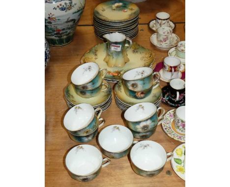 An early 20th century Bavarian part tea service, in the Versailles pattern
