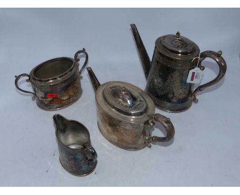 A 19th century silver plated four-piece tea and coffee service 