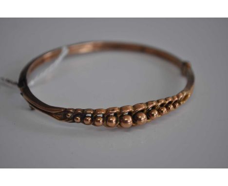 A vintage 9ct gold hinged bangle 5.9g, 61mm dia.