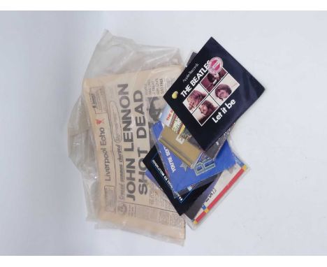 A collection of vintage singles and ephemera, mainly relating to The Beatles 
