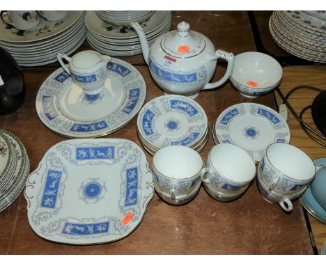 A Coalport bone china six-place setting tea service, in the Revelry pattern 