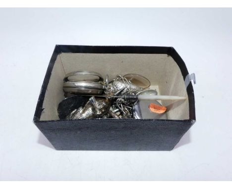 A collection of items to include a Victorian pocket watch the enamel dial showing Roman numerals and subsidiary seconds dial,