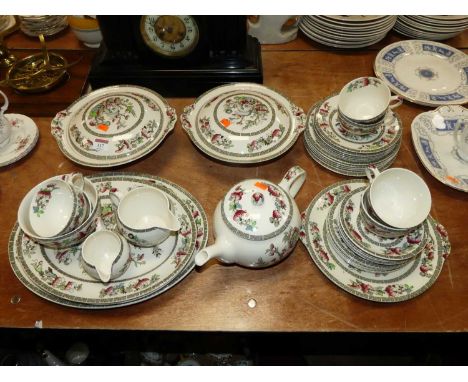 A Johnson Brothers part dinner and tea service, in the Indian Tree pattern