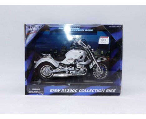 A diecast 1:9 scale model BMW R1200c motorcycle, boxed 